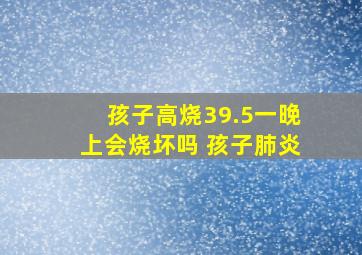 孩子高烧39.5一晚上会烧坏吗 孩子肺炎